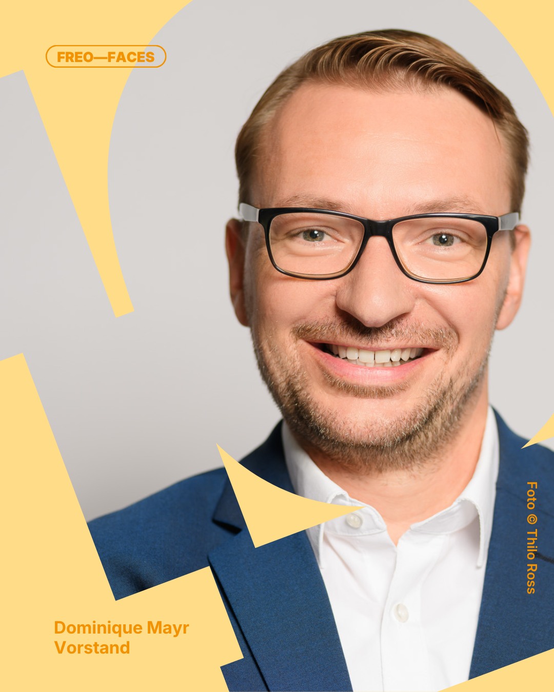 Dominique Mayr ist seit 2024 Mitglied im Vorstand von FREO. Er ist Geschäftsführer des KlangForum Heidelberg und entwickelt als Beirat der Betriebswerk GmbH & Co.KG ein Bauprojekt von rund 15.000qm für die Kultur und Wirtschaft am Standort Heidelberg mit.